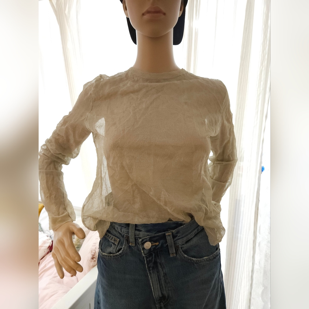 GLIMMER WRINKLE EFFECT FINE KNIT SWEATER By Zara